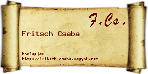 Fritsch Csaba névjegykártya